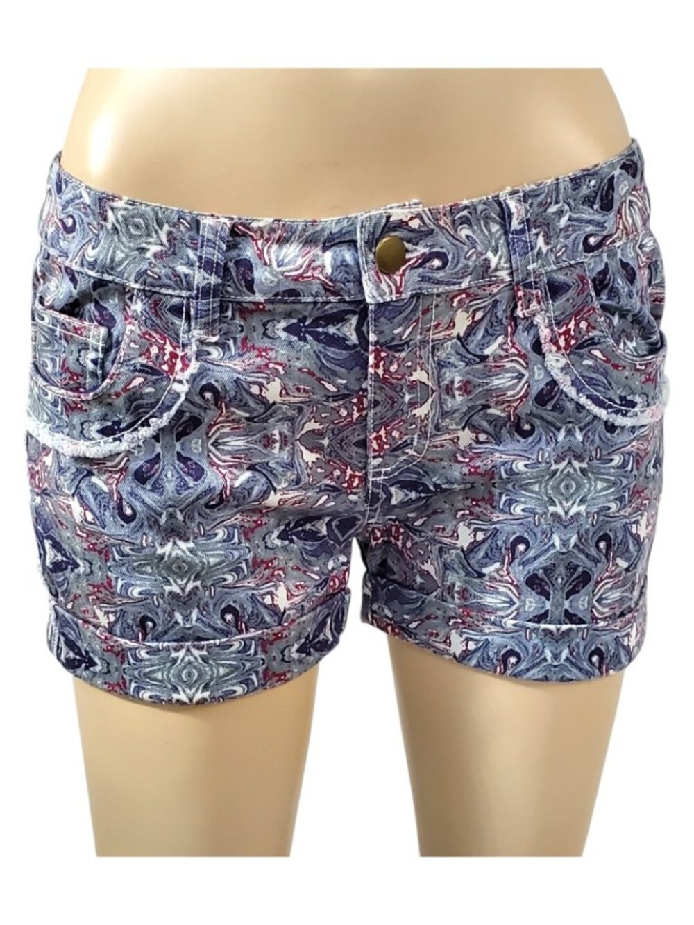April May Mamba Psychedelic Print Denim Shorts 28 NWT $195 Y2K